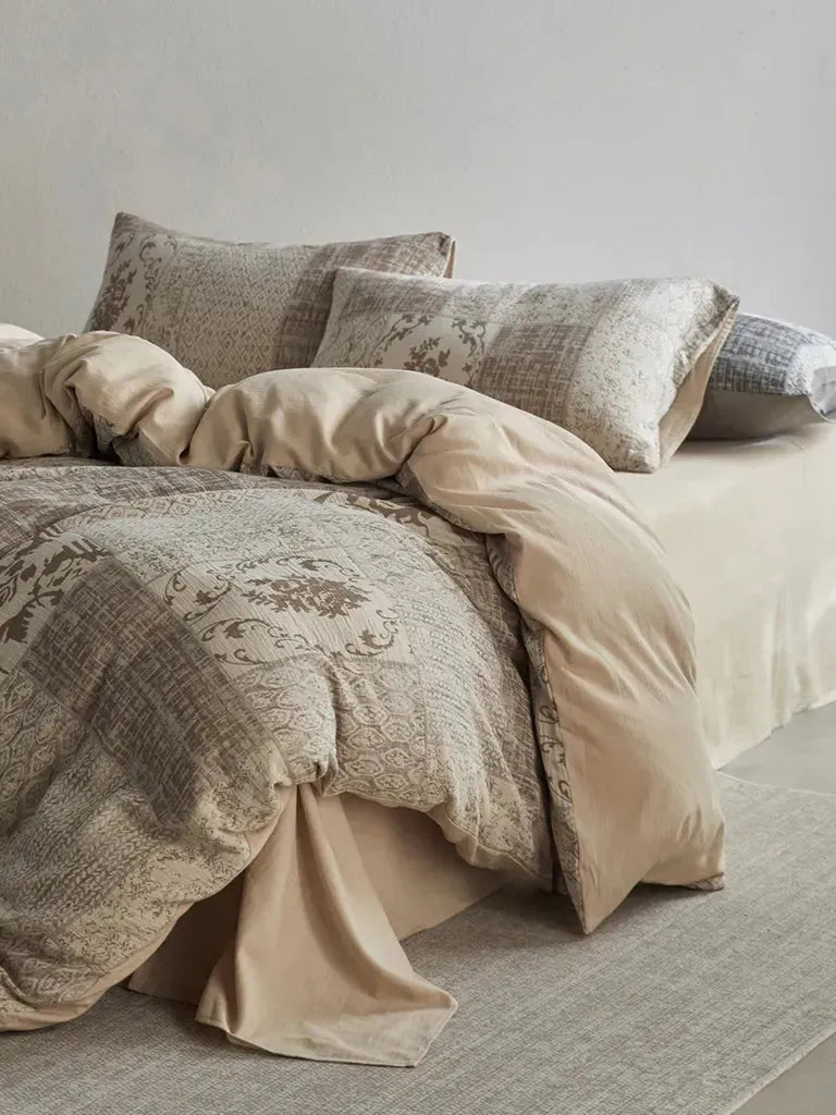 Vintage Patchwork Style Cotton Jacquard Duvet Cover