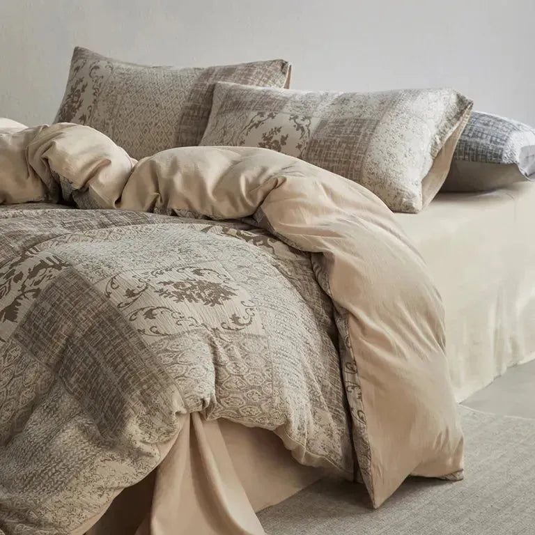 Vintage Patchwork Style Cotton Jacquard Duvet Cover