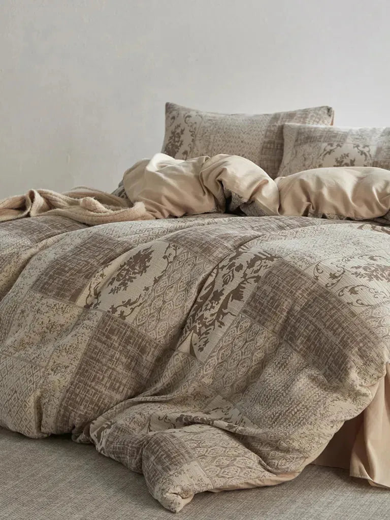 Vintage Patchwork Style Cotton Jacquard Duvet Cover
