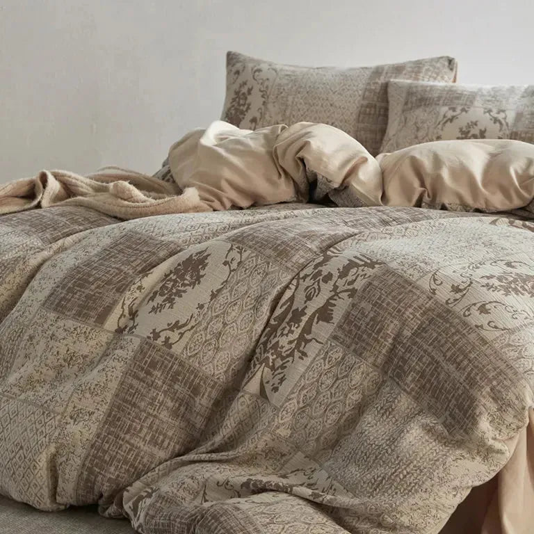 Vintage Patchwork Style Cotton Jacquard Duvet Cover