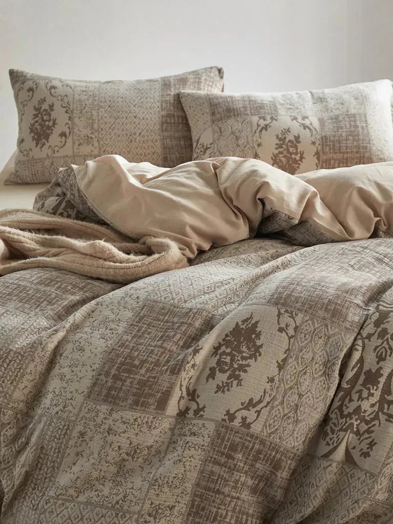 Vintage Patchwork Style Cotton Jacquard Duvet Cover