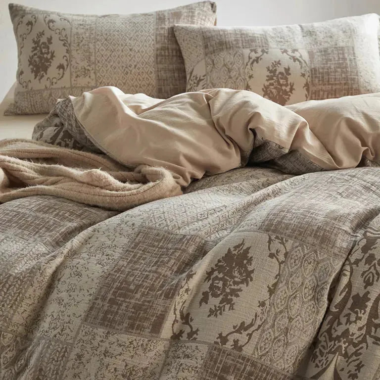 Vintage Patchwork Style Cotton Jacquard Duvet Cover