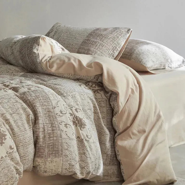 Vintage Patchwork Style Cotton Jacquard Duvet Cover