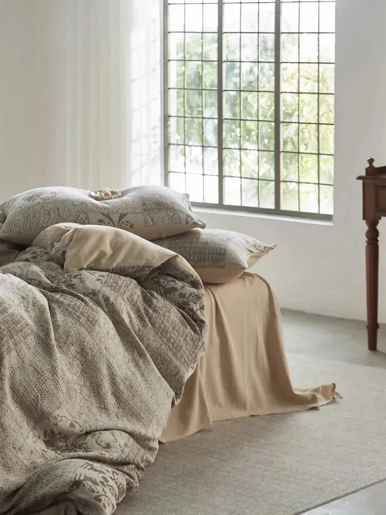 Vintage Patchwork Style Cotton Jacquard Duvet Cover
