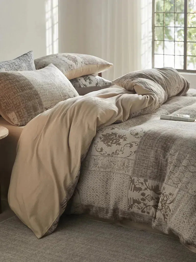 Vintage Patchwork Style Cotton Jacquard Duvet Cover