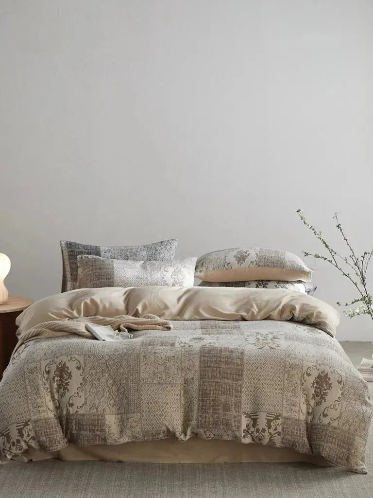 Vintage Patchwork Style Cotton Jacquard Duvet Cover