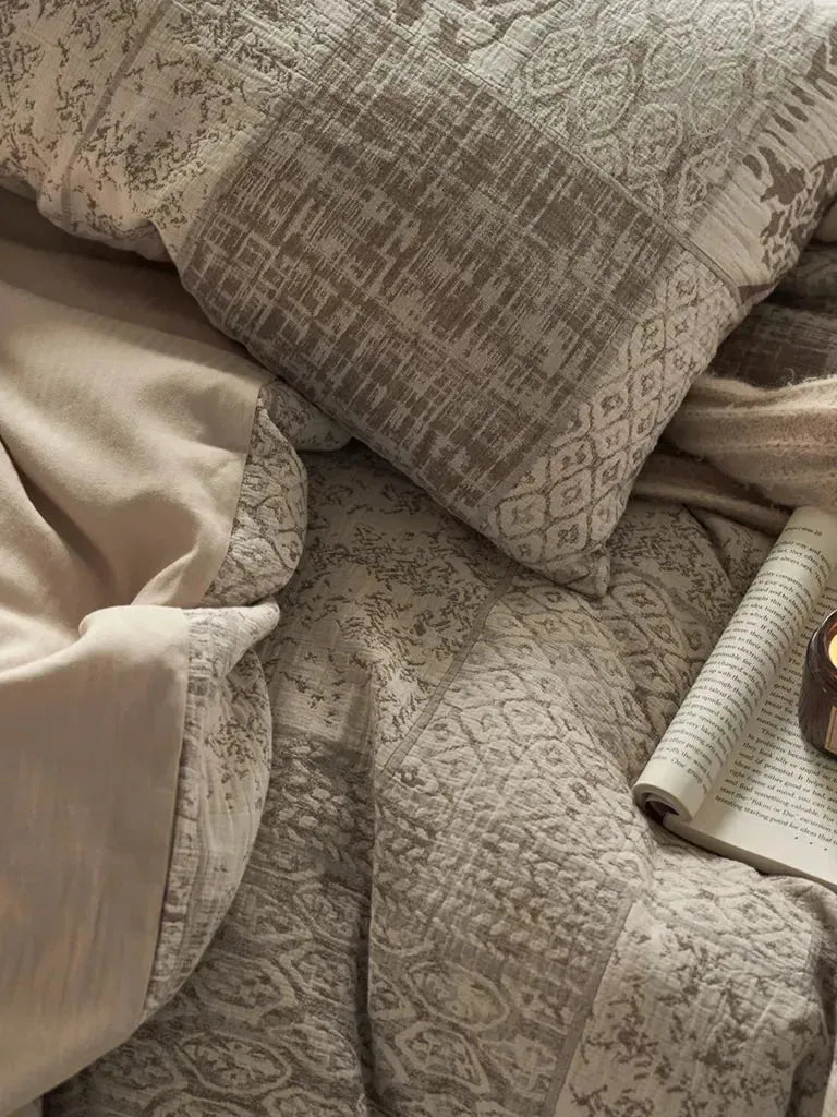 Vintage Patchwork Style Cotton Jacquard Duvet Cover