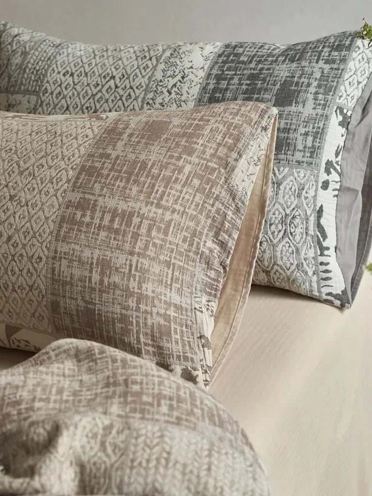 Vintage Patchwork Style Cotton Jacquard Duvet Cover