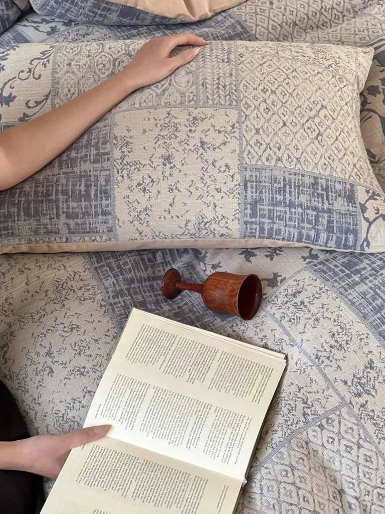 Vintage Patchwork Style Cotton Jacquard Duvet Cover