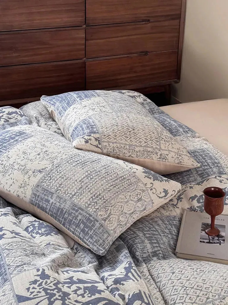 Vintage Patchwork Style Cotton Jacquard Duvet Cover
