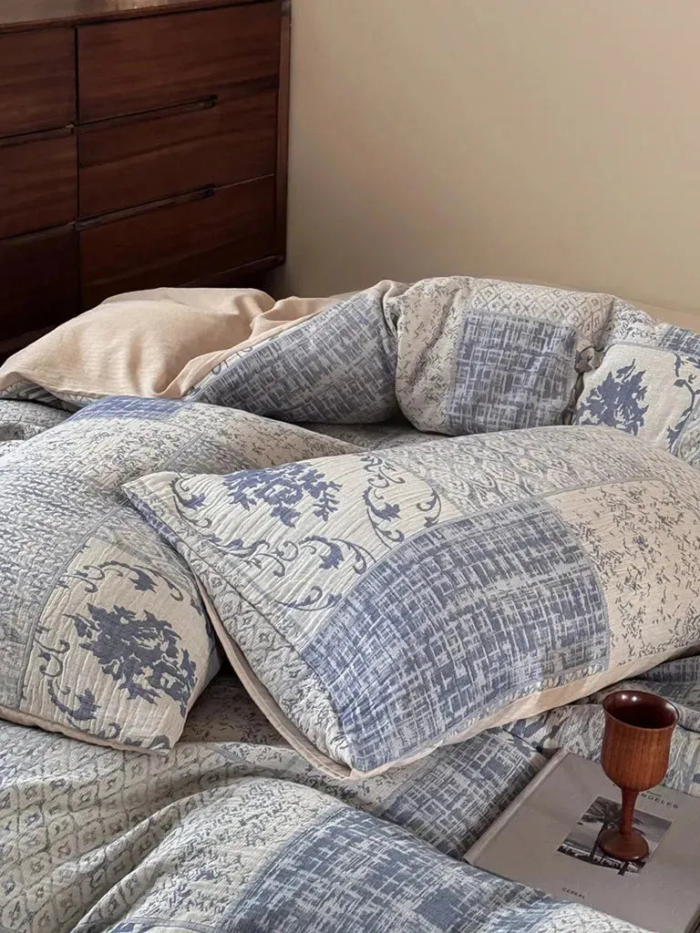 Vintage Patchwork Style Cotton Jacquard Duvet Cover