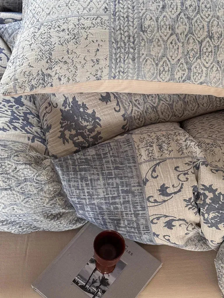 Vintage Patchwork Style Cotton Jacquard Duvet Cover