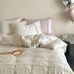 Mini Polka Dot Duvet Cover Set With Ruffle
