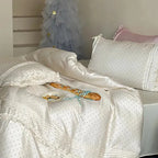 Mini Polka Dot Duvet Cover Set With Ruffle