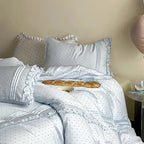 Mini Polka Dot Duvet Cover Set With Ruffle