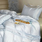 Mini Polka Dot Duvet Cover Set With Ruffle
