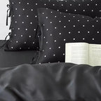 Black Polka Dot Tencel Duvet Cover Set