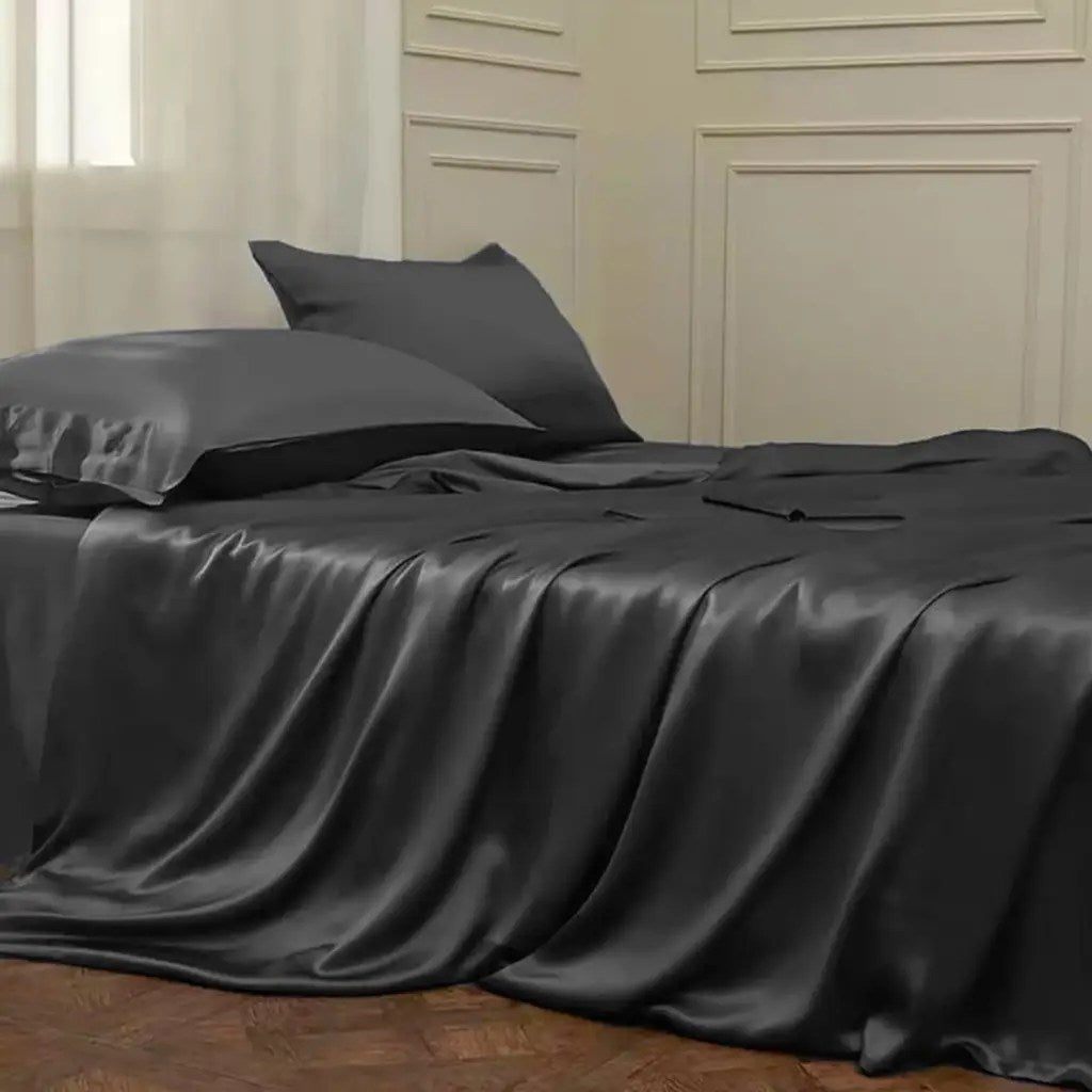 22 Momme Mulberry Silk Sheet - Black