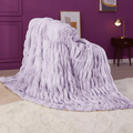 Purple Cinched Faux Fur Blanket