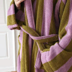 Cotton Terry Striped Bathrobe