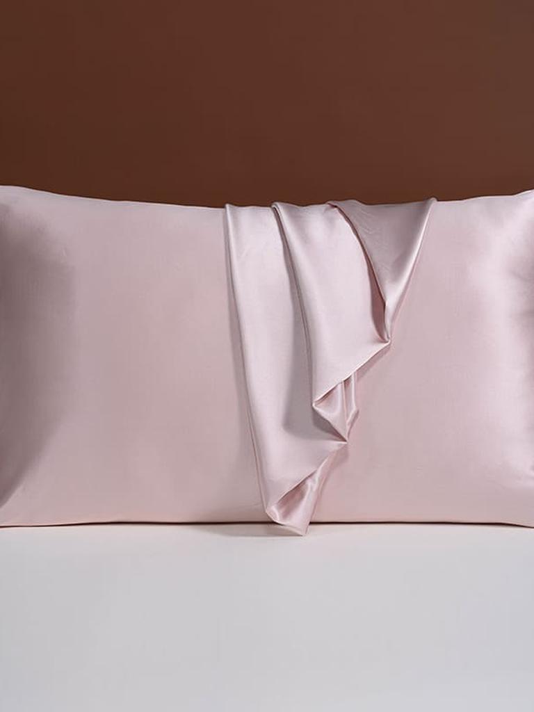 25 Momme Silk Pillowcase with Bow Ties - Pink