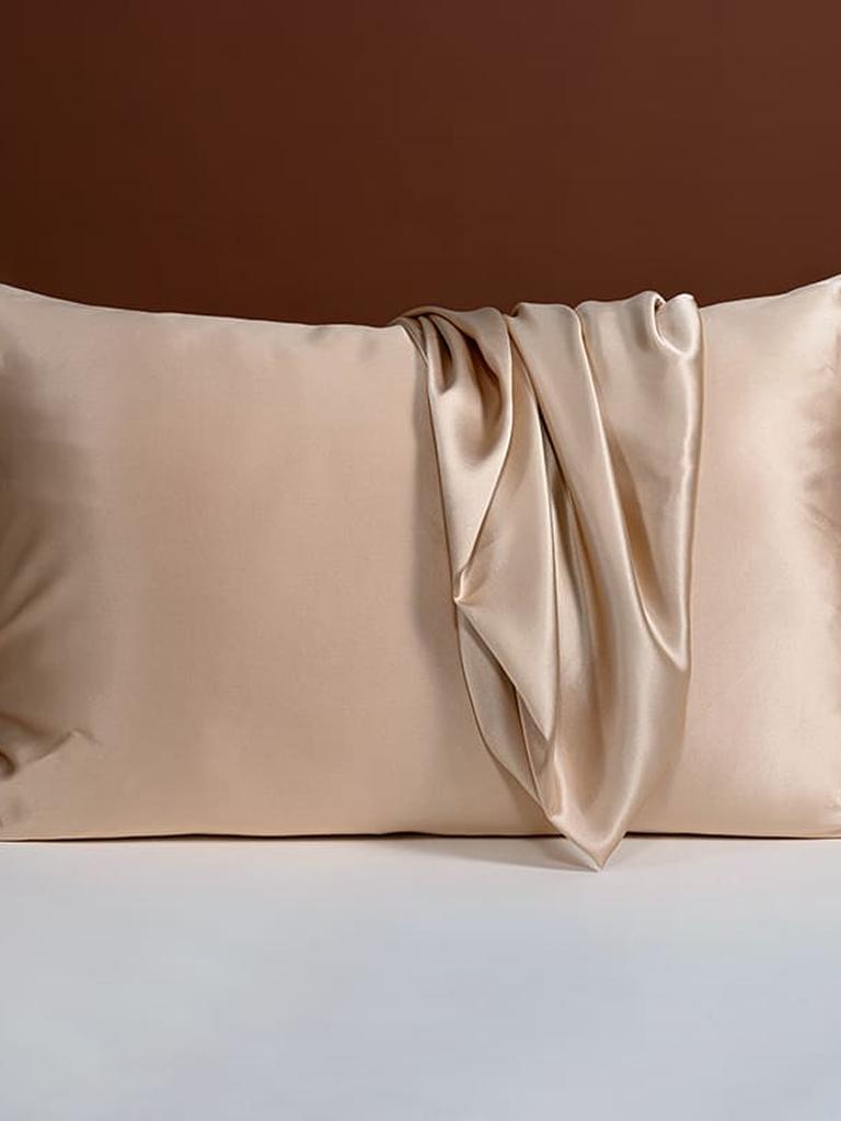 25 Momme Silk Pillowcase with Bow Ties - Champagne