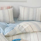 Asymmetry Jacquard Duvet Cover - Pink