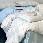 Asymmetry Jacquard Duvet Cover - Pink