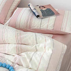 Asymmetry Jacquard Duvet Cover - Pink