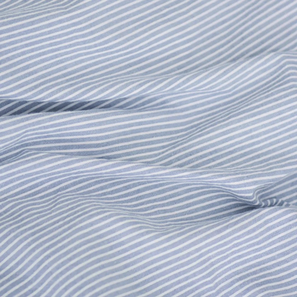 Blue Striped Duvet Cover Set With Ruffle