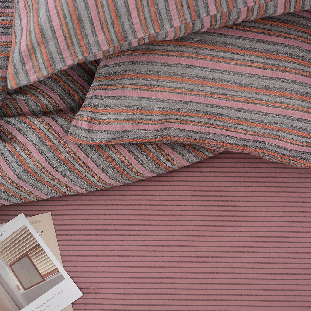 Boho Chic Striped Jacquard Duvet Cover