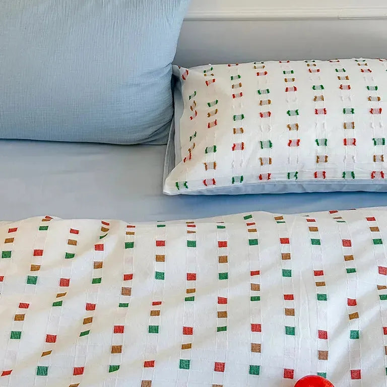 Check Jacquard Duvet Cover