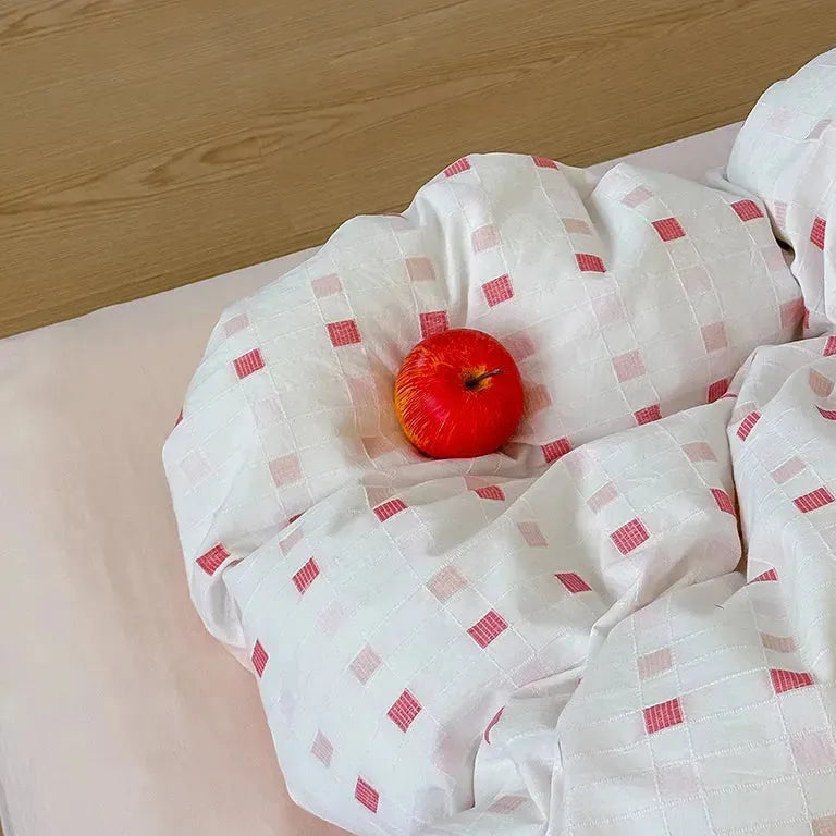 Check Jacquard Duvet Cover