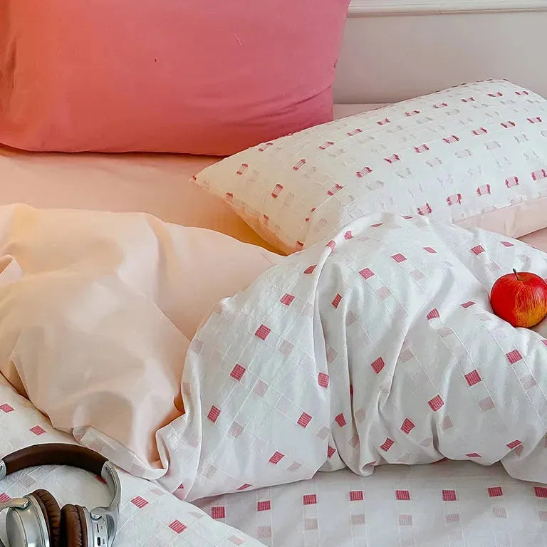 Check Jacquard Duvet Cover