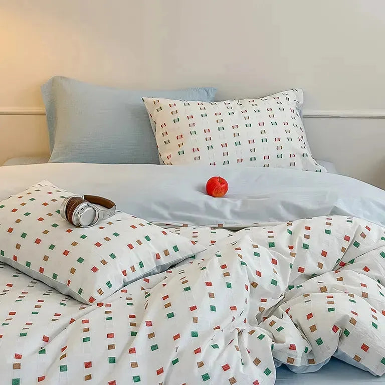 Check Jacquard Duvet Cover