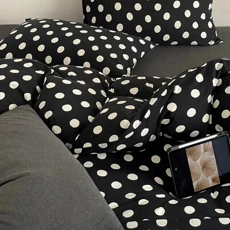 Classic Polka Dot Jersey Duvet Cover Set