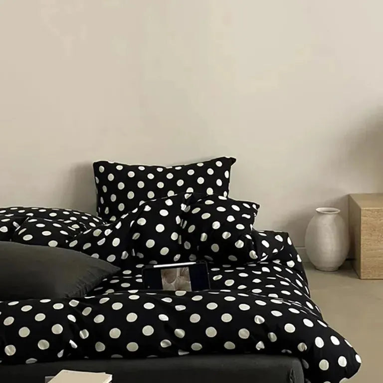 Classic Polka Dot Jersey Duvet Cover Set