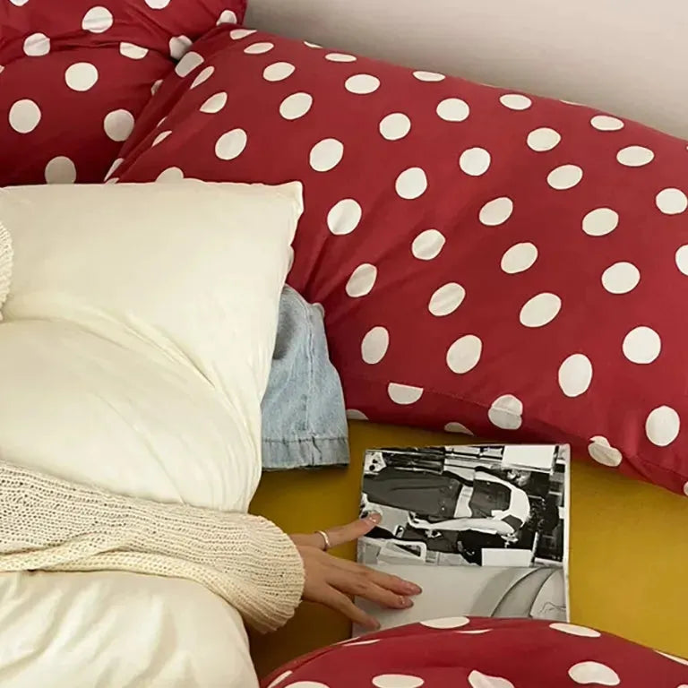 Classic Polka Dot Jersey Duvet Cover Set