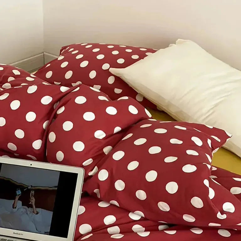 Classic Polka Dot Jersey Duvet Cover Set