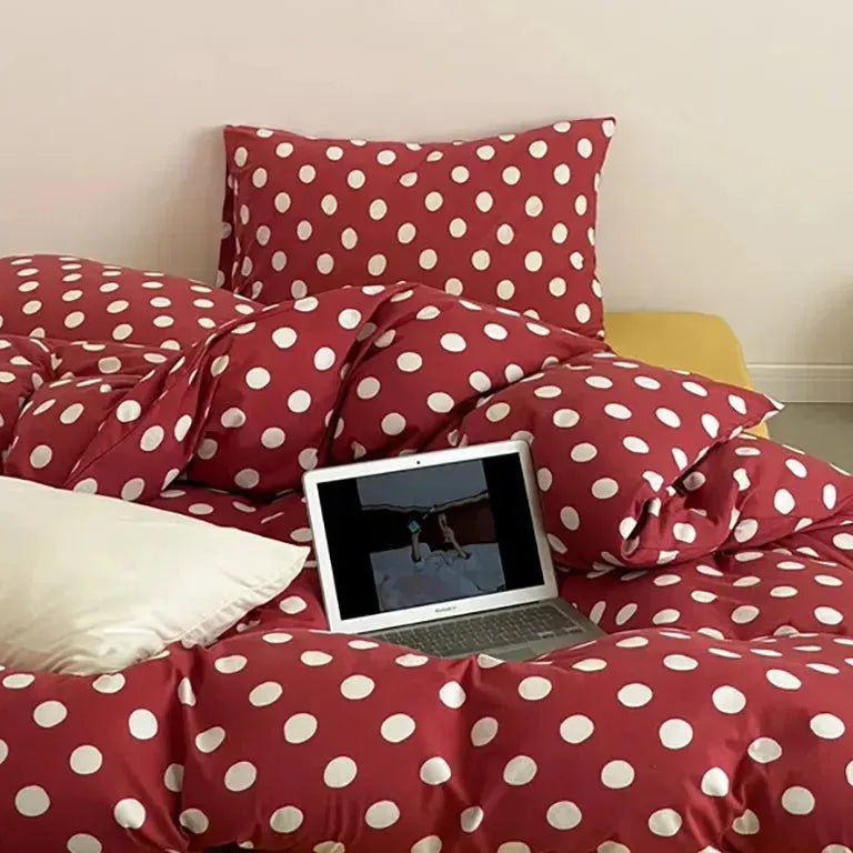 Classic Polka Dot Jersey Duvet Cover Set