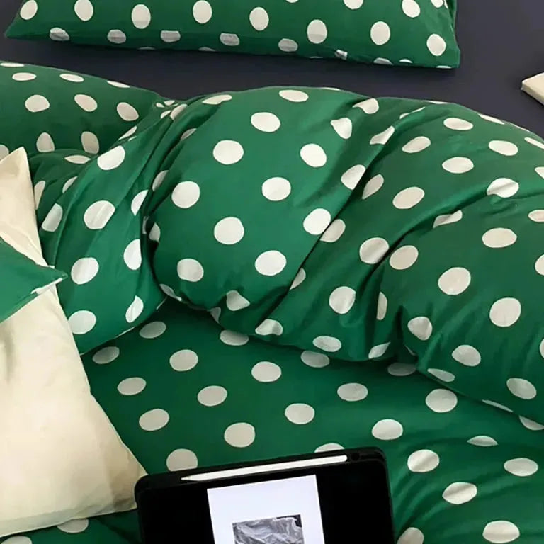 Classic Polka Dot Jersey Duvet Cover Set