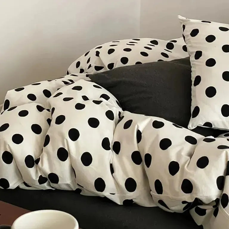 Classic Polka Dot Jersey Duvet Cover Set