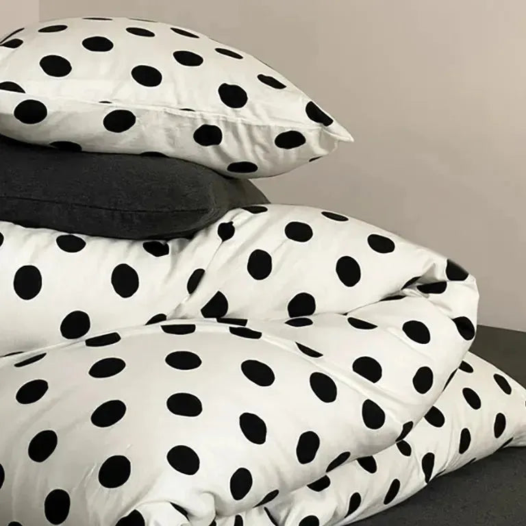 Classic Polka Dot Jersey Duvet Cover Set