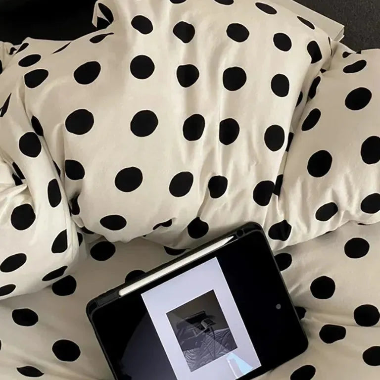 Classic Polka Dot Jersey Duvet Cover Set