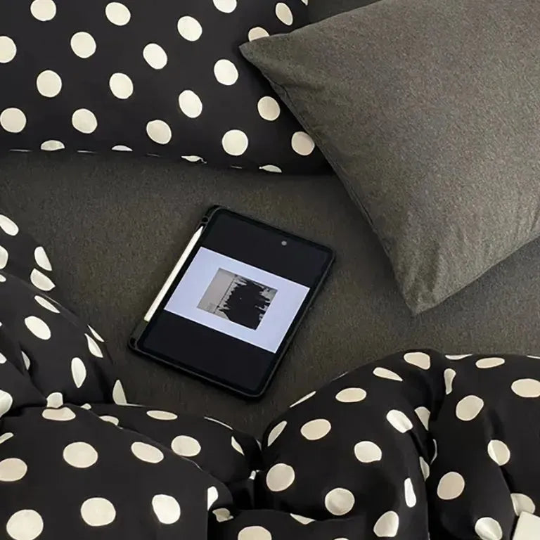 Classic Polka Dot Jersey Duvet Cover Set
