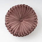 Colorful Round Pleated Velvet Cushion