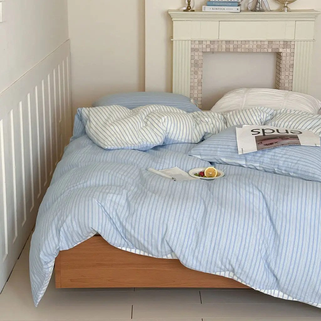 Contrast Stripe Duvet Cover - Ocean