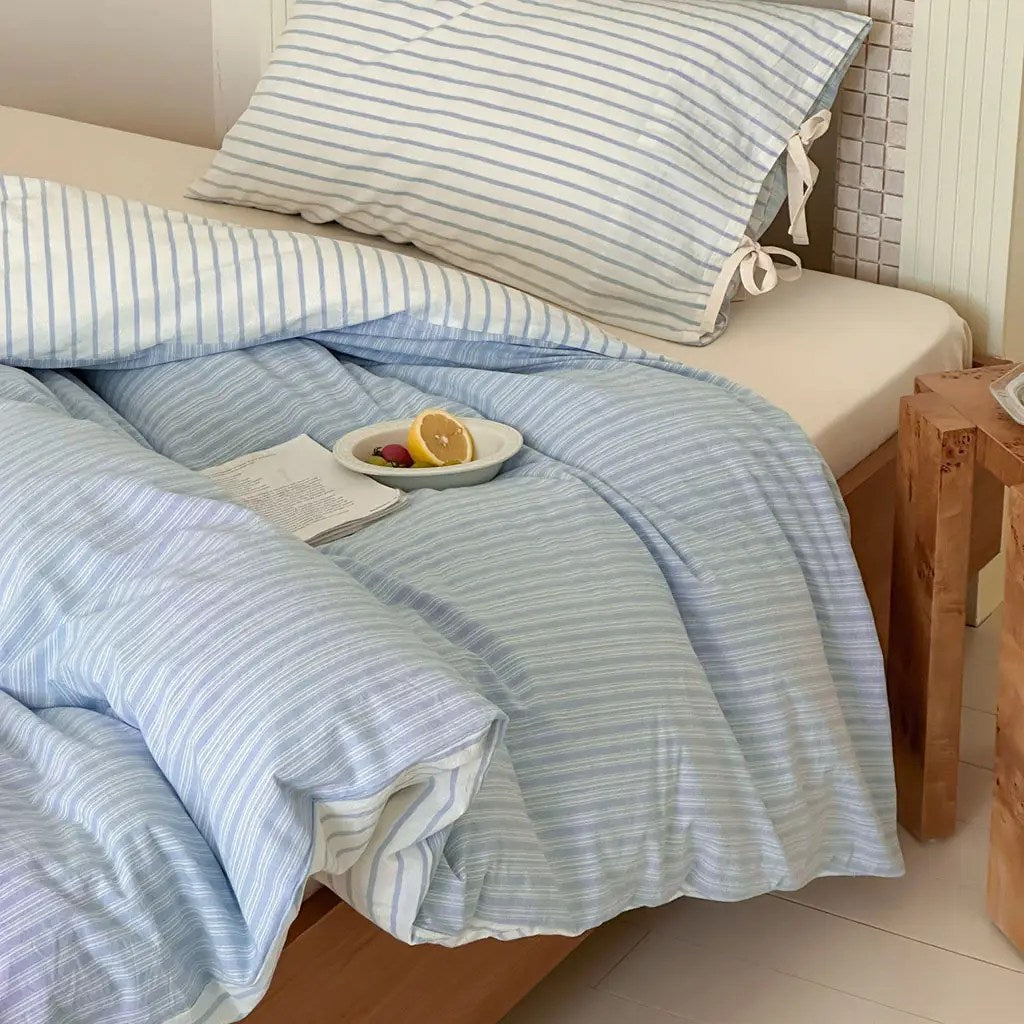 Contrast Stripe Duvet Cover - Ocean