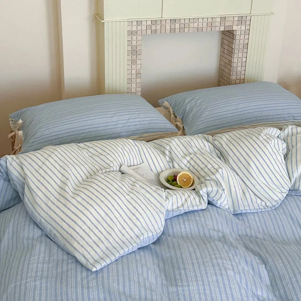 Contrast Stripe Duvet Cover - Ocean