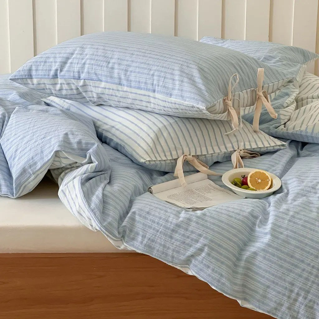 Contrast Stripe Duvet Cover - Ocean